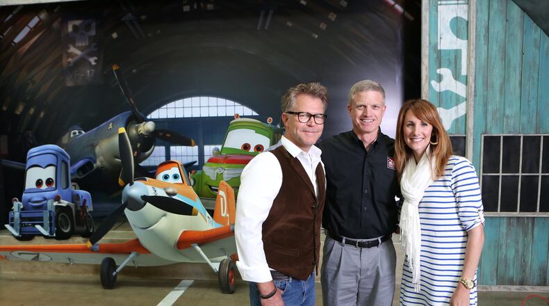 Pictured at Disneytoon Studios in Glendale, Calif.: (left to right) Klay Hall, director of “Planes,” Ron Kaplan of Reel Stuff Aviation Film Festivals and Traci Balthazor-Flynn, producer of “Planes.”