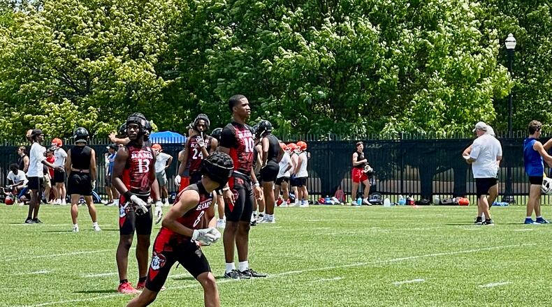 Trotwood-Madison QB Timothy Carpenter (10) at Ohio State 7 on 7 in Columbus June 2022