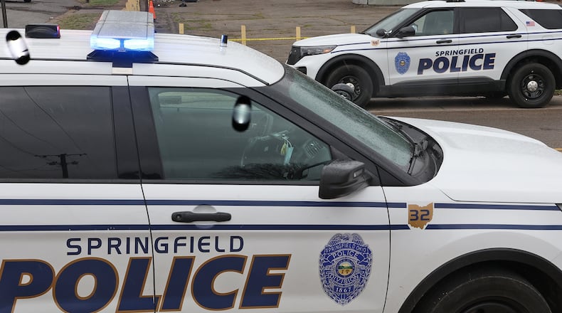 Springfield police cruisers in a 2022 file photo. BILL LACKEY/STAFF