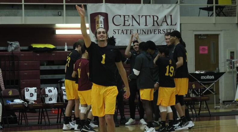 Antonio Barraza is a standout freshman middle blocker on Central State inaugural men’s volleyball team. CENTRAL STATE ATHLETICS PHOTO