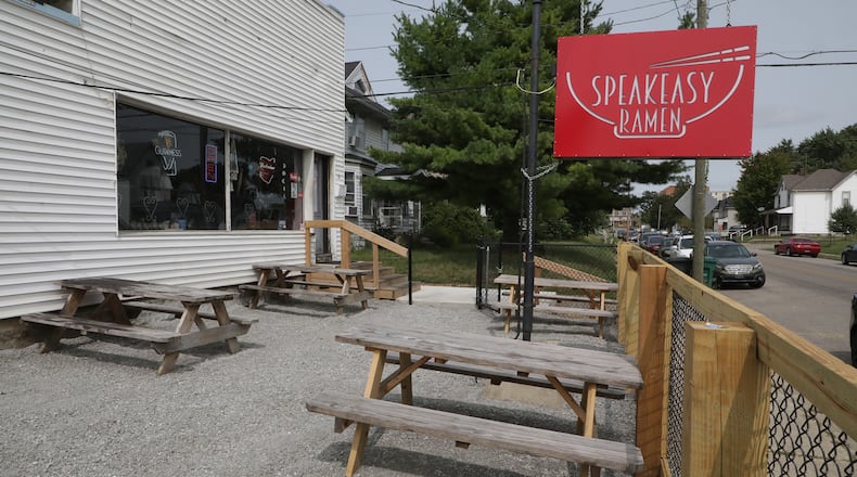 The new outdoor dinning area at Speakeasy Ramen. BILL LACKEY/STAFF