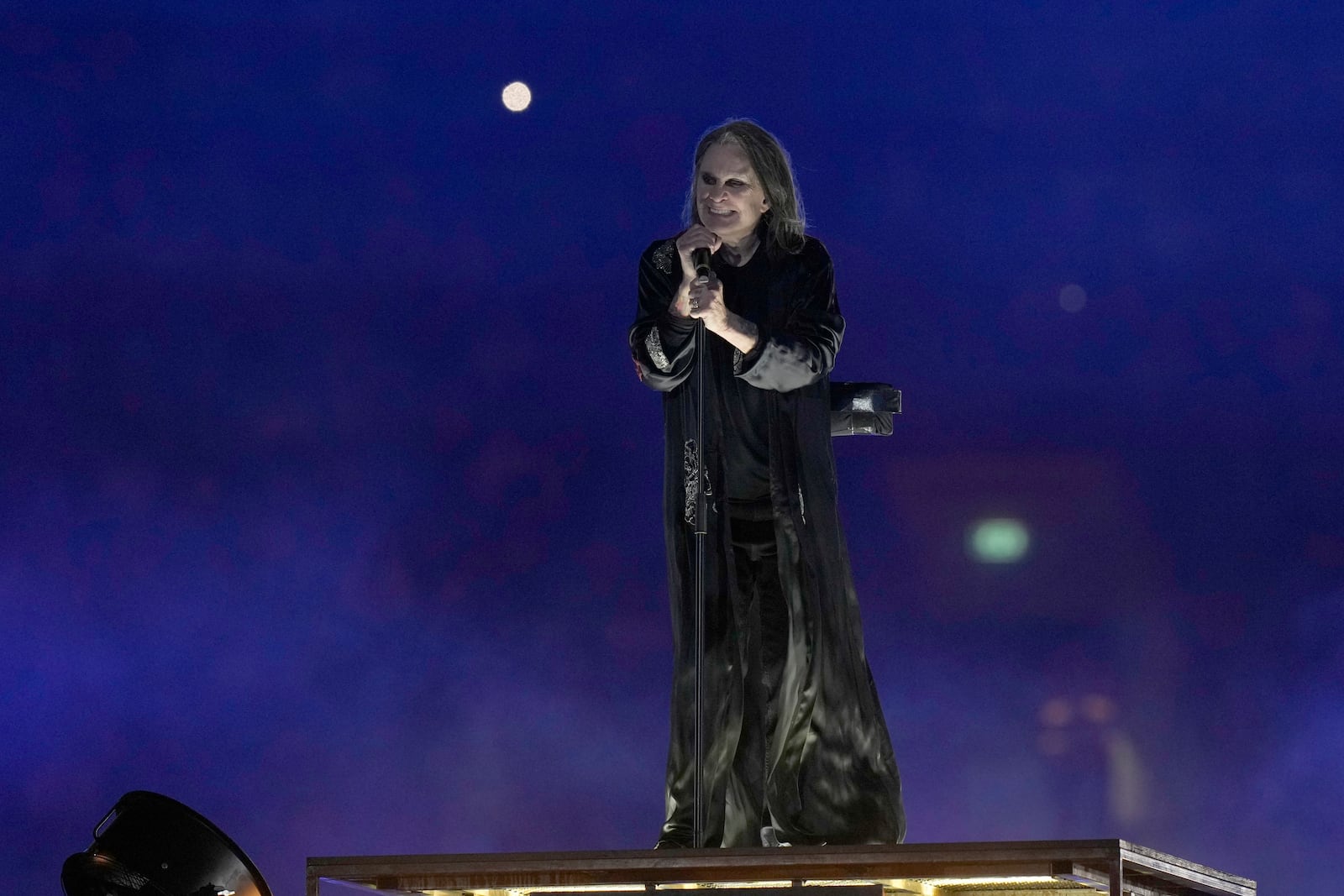 FILE - Ozzy Osbourne performs during the Commonwealth Games closing ceremony at the Alexander stadium in Birmingham, England, Aug. 8, 2022. (AP Photo/Alastair Grant, File)