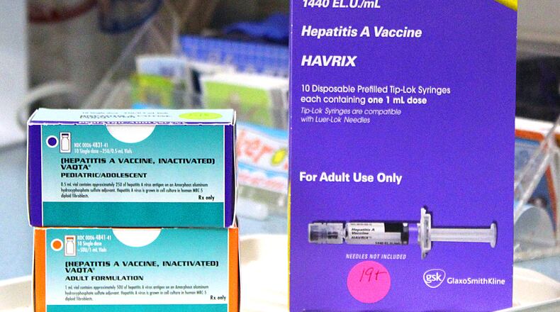 Hepatitis A vaccines that are available at the Clark County Combined Health District. JEFF GUERINI/STAFF