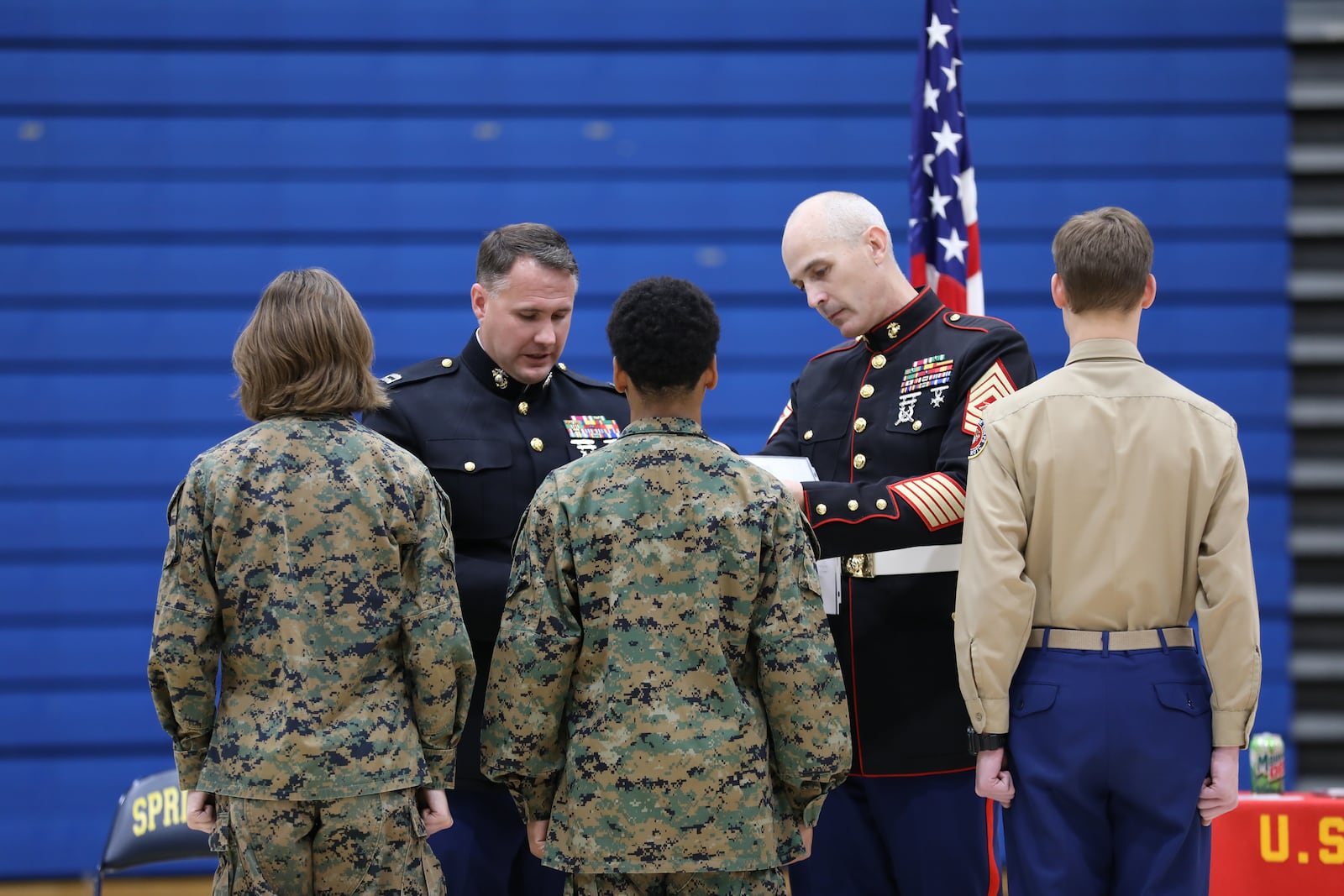 The Springfield High School Marine Junior Reserve Officer Training Corps (MJROTC) celebrated a “milestone in military tradition” with the 250th birthday of the United States Marine Corps. Contributed