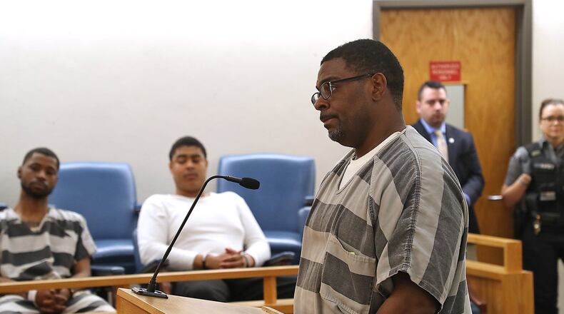 Damon McClendon is arraigned in Clark County Municipal Court on bank robbery charges Thursday. BILL LACKEY/STAFF