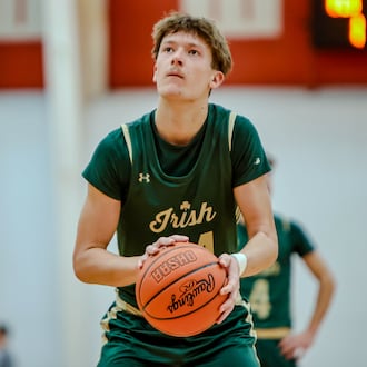 Catholic Central senior Keegan Guenther prepares to shoot a free throw during their game against Northwestern on Monday, Dec. 30, 2025 at Wittenberg University's Pam Evans Smith Arena. MICHAEL COOPER / STAFF
