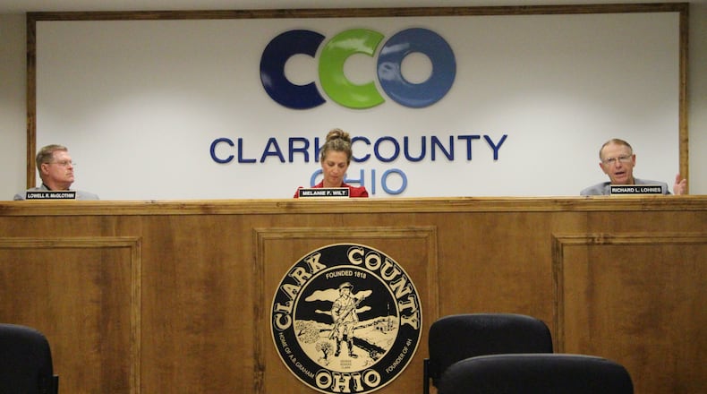 Clark County commissioners during their informal session on Wednesday mornings. Hasan Karim/Staff