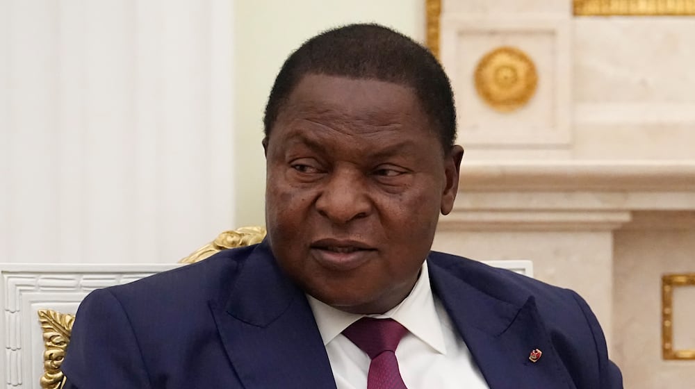 Central African Republic President Faustin Archange Touadera attends a meeting with Russian President Vladimir Putin at the Kremlin in Moscow, Russia, Thursday, March 5, 2026. (AP Photo/Alexander Zemlianichenko, Pool)