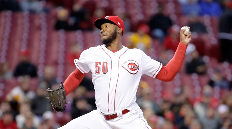 Reds starter Amir Garrett pitches against the Pirates at Great American Ball Park on May 1, 2017 in Cincinnati, Ohio. (Photo by Andy Lyons/Getty Images)