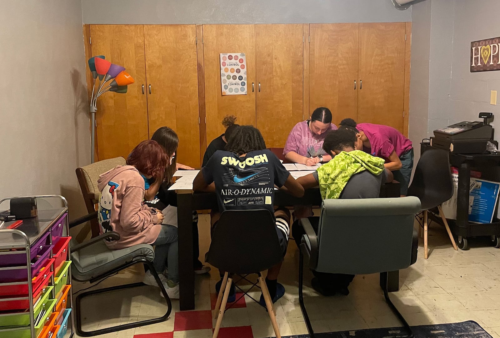Teenage students at the Rock of H.O.P.E. participate in academic activities and receive help with their homework. PHOTO COURTESY OF GRACE ANDERSON / CONTRIBUTED
