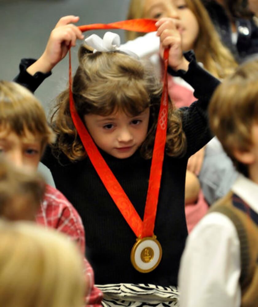 Olympic medalist visits Sunday school