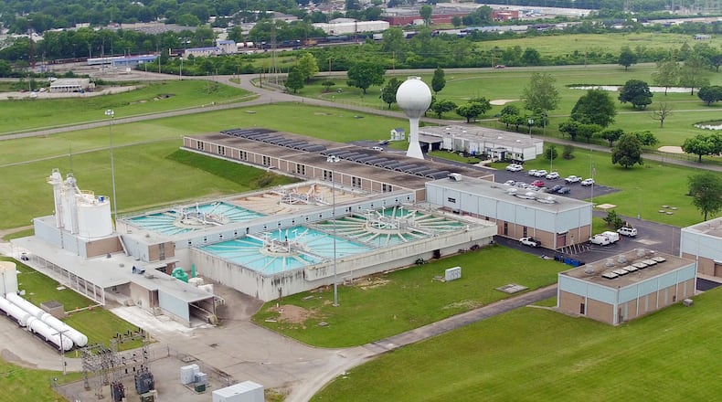 Aerial view looking northwest of the City of Dayton Water Treatment and Distribution plant. STAFF FILE