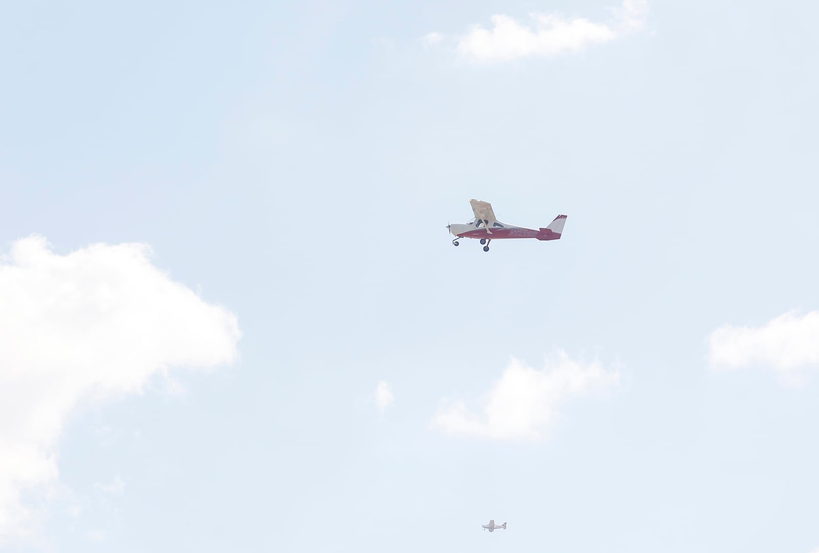 A student with Emmanuel Christian Academy dual enrollment aviation program fly a Cessna 162 Skycatcher on Monday, September 29, 2025, at Springfield-Beckley Municipal Airport. JOSEPH COOKE/STAFF