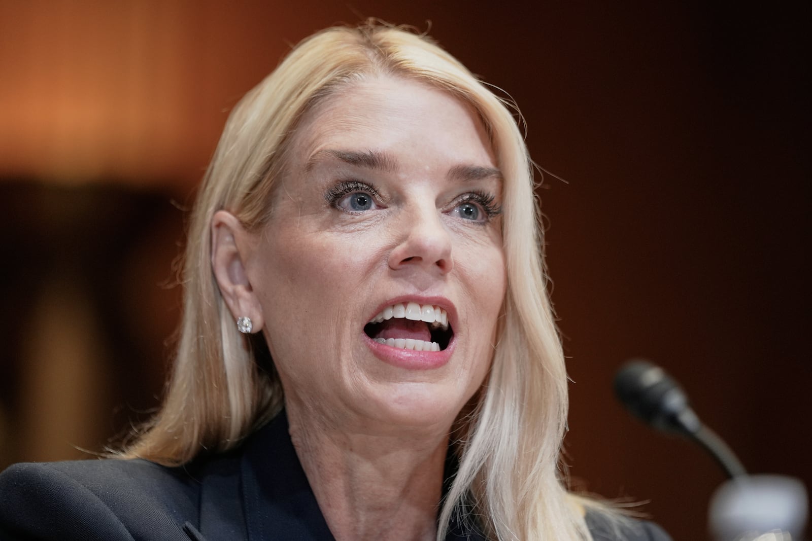 Attorney General Pam Bondi testifies during a Senate Appropriations Committee hearing on the President's Fiscal Year 2026 Budget on Capitol Hill, Wednesday, June 25, 2025, in Washington. (AP Photo/Mariam Zuhaib)