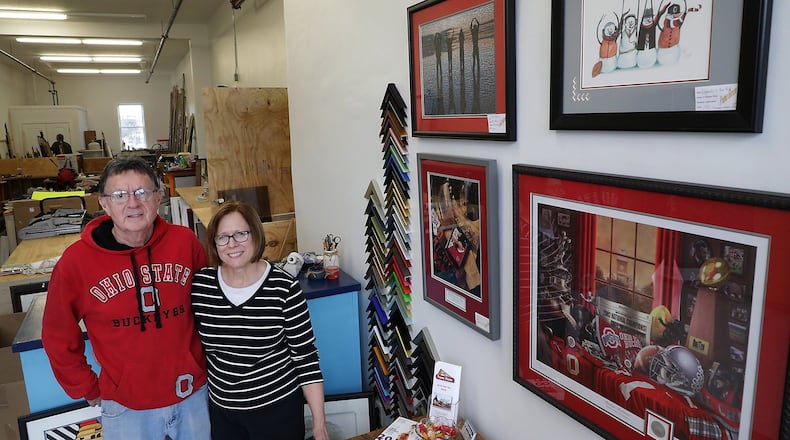 Don and Audrey McKanna, the owners of Frame Haven, have been busy getting their new location, in downtown Springfield, ready for opening. BILL LACKEY/STAFF