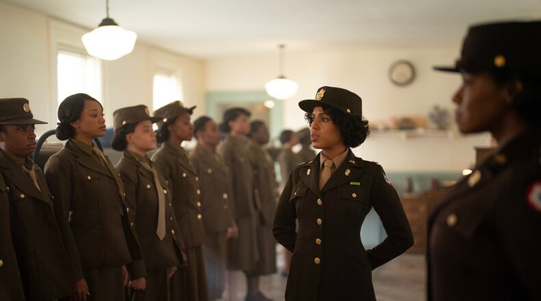 "Six Triple Eight." Kerry Washington as Major Charity Adams in "Six Triple Eight." Cr. Bob Mahoney / Perry Well Films 2 / Courtesy of Netflix