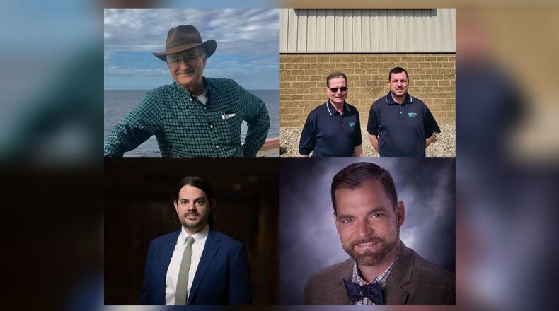 Four local businesspeople will soon be honored and inducted into the Junior Achievement of Mad River Region (JA) will host its Business Hall of Fame: Laureate Clayton Hays (top left), Founder of Hays Fabricating and lifelong farmer; Spotlight award winner Chad Wilson (bottom left), Executive Producer at Seven Wing Creative; Entrepreneurial Business of the Year award winner Esterline & Sons Manufacturing (top right); and Volunteer of the Year Patrick Closser (bottom right), Mayor of London, Ohio and owner of Casey’s Carry-out.