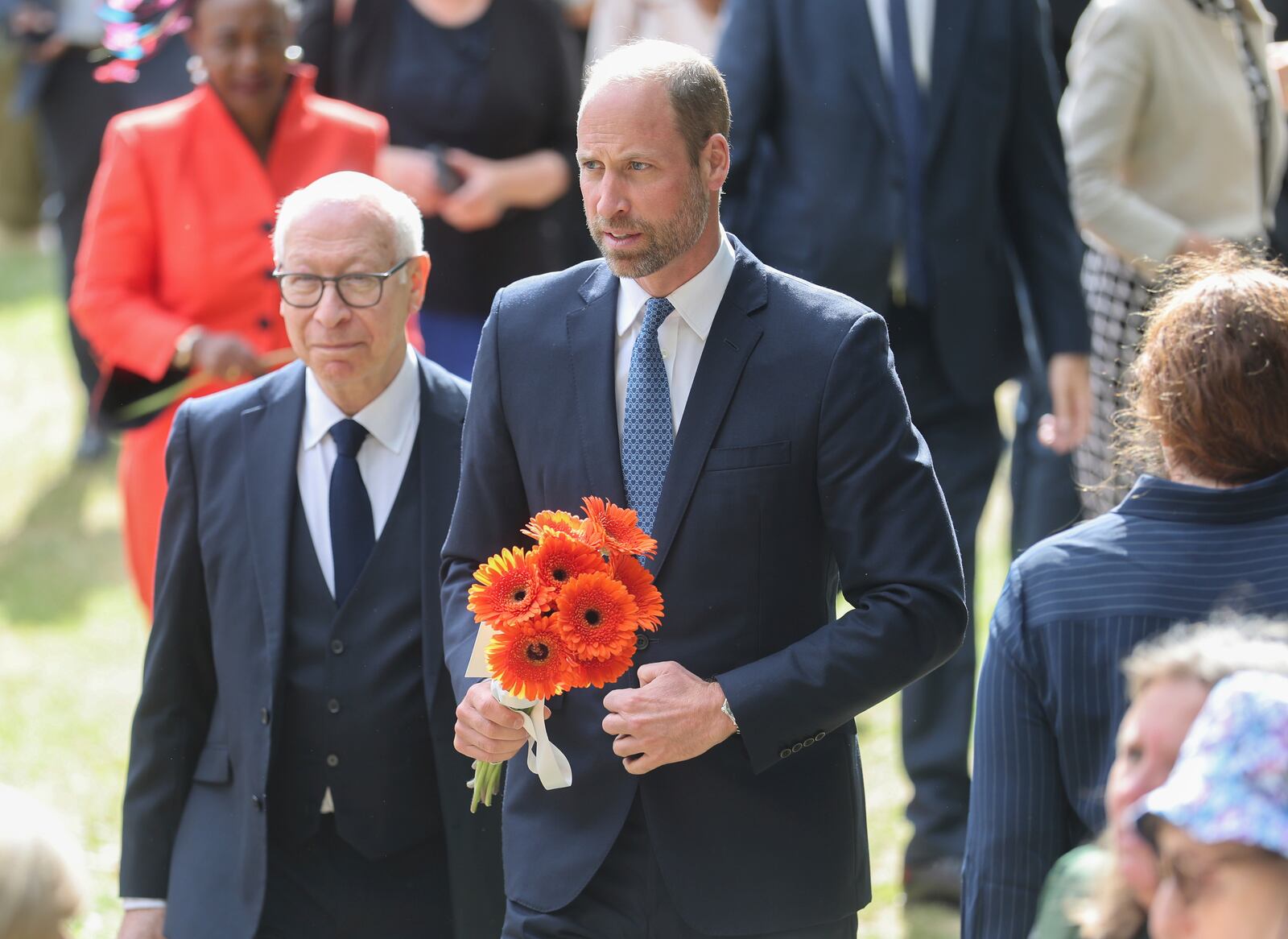 Britain's Prince William attends a memorial service for the 20th Anniversary of the 7th of July 2005 bombings at Memorial Gardens at Hyde Park, London, July 7, 2025. (Chris Jackson/Pool Photo via AP)