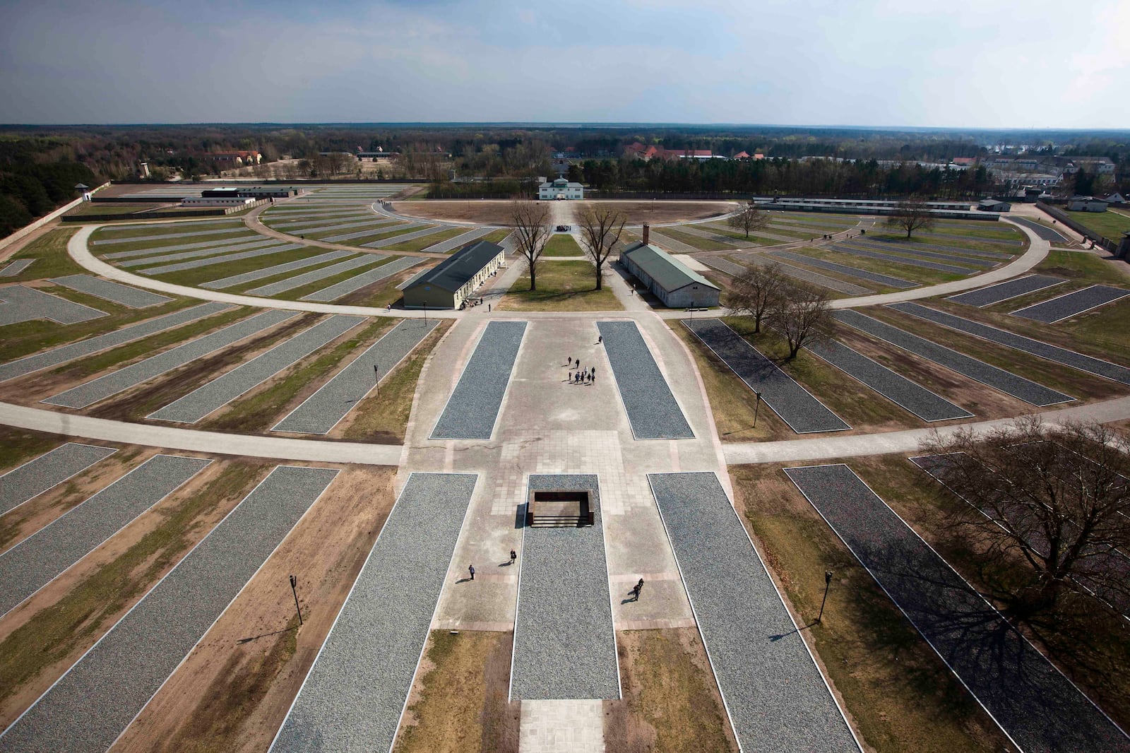 FILE — New stone fields mark the barracks of the Nazi death camp Sachsenhausen in Oranienburg, around 50 kilometres (31 miles) north of Berlin, April 20, 2012. (AP Photo/Markus Schreiber, File)