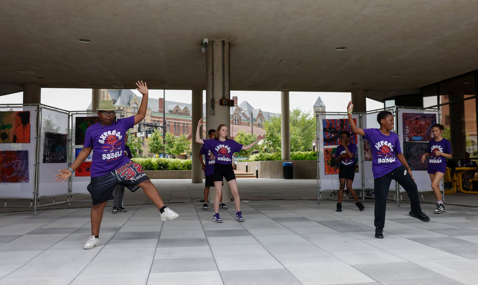 Kids dance as part of a performance with Project Jericho Summer Arts Camp on Friday, June 13, 2025, at City Hall Plaza. JOSEPH COOKE/STAFF