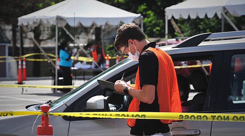 Free coronavirus testing was available in Xenia. STAFF PHOTO / MARSHALL GORBY