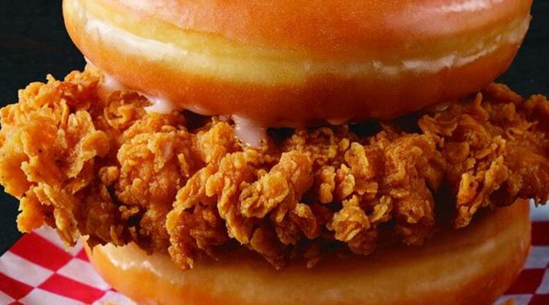 KFC is testing a chicken sandwich served between hot doughnuts in select markets. (Source: Twitter)