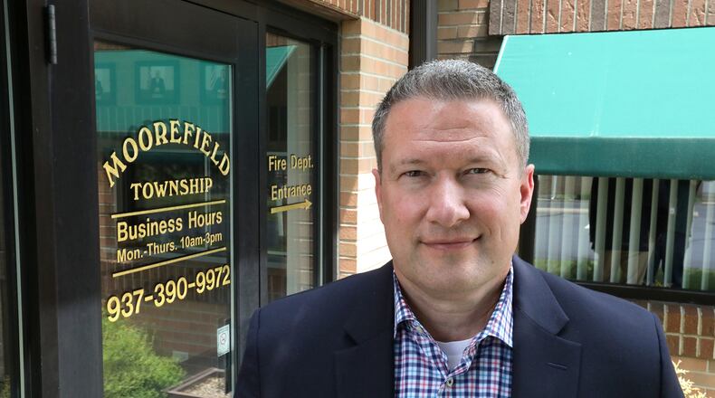 Daren Cotter, Moorefield Township Trustee, says the township is still figuring out what they're allowed to spend the money on. BILL LACKEY/STAFF