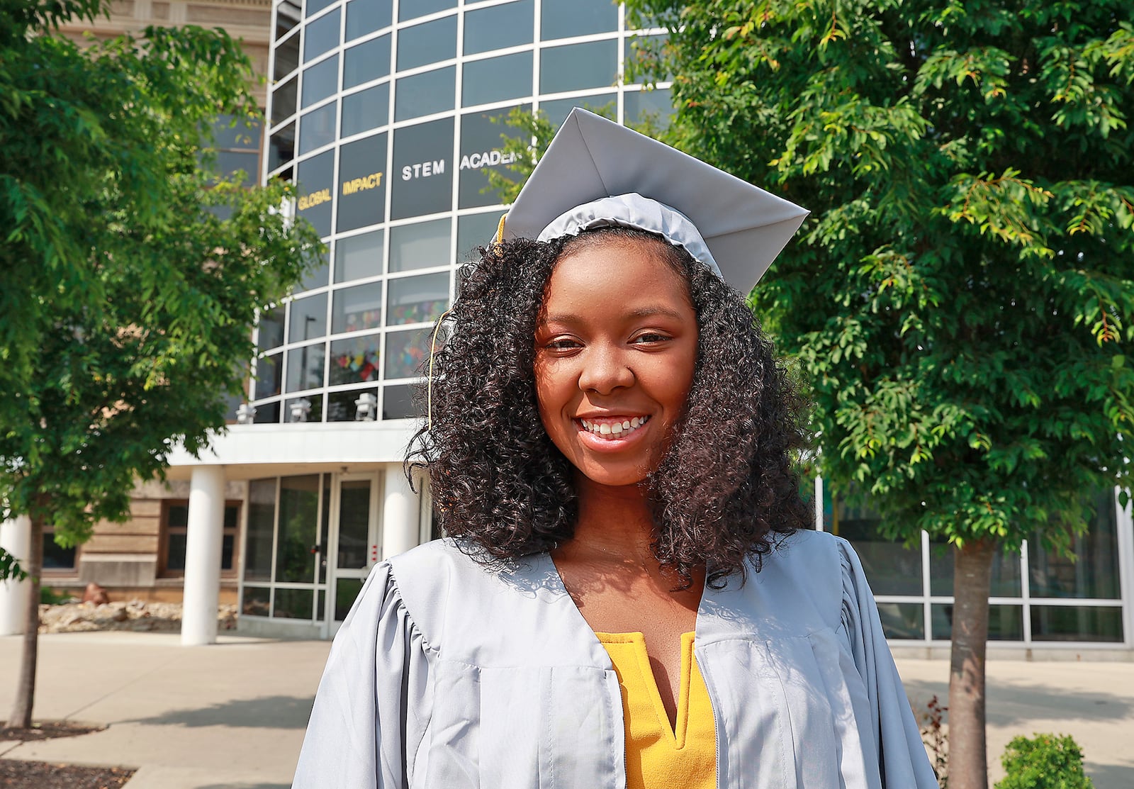 Samaira Peterson is a graduating senior at the Global Impact STEM Academy in Springfield. BILL LACKEY/STAFF