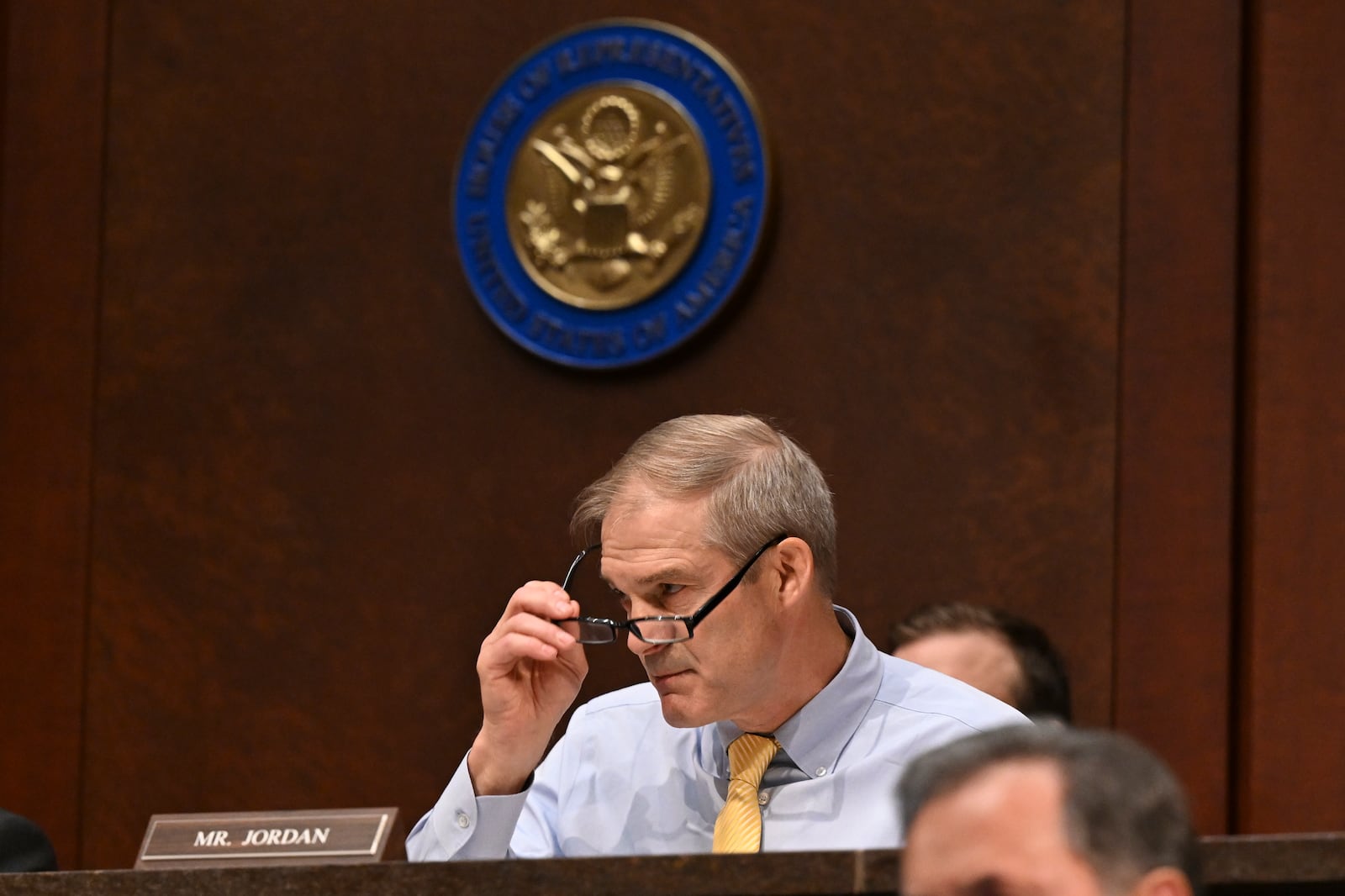 
                        Rep. Jim Jordan (R-Ohio) speaks during a hearing of the House Committee on Oversight and Government Reform on Capitol Hill in Washington, on Thursday, June 12, 2025. (Kenny Holston/The New York Times)
                      