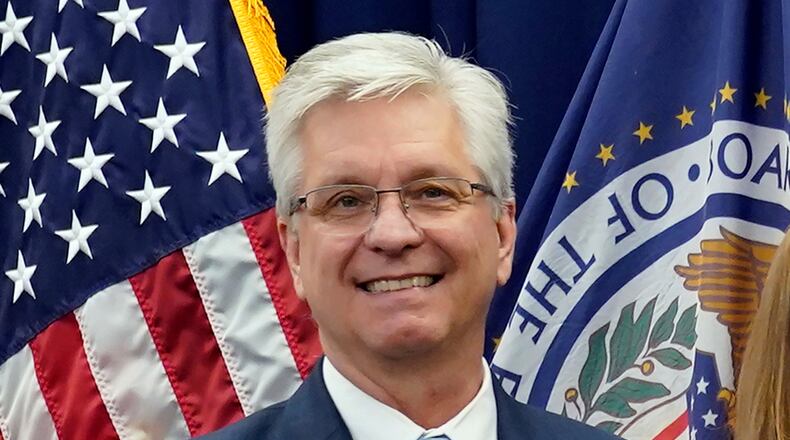 FILE - Federal Reserve Board of Governors member Christopher Waller poses for a photo on May 23, 2022, in Washington. (AP Photo/Patrick Semansky, File)