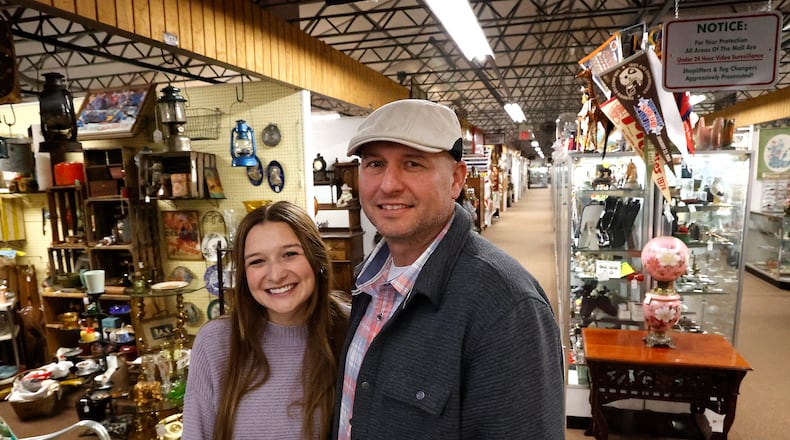 Jacob Berner and his daughter, Kaylin Farmer, hope everyone comes out to see what the Heart of Ohio Antique Center has to offer. Berner and his brother and cousin recently purchased the center. BILL LACKEY/STAFF