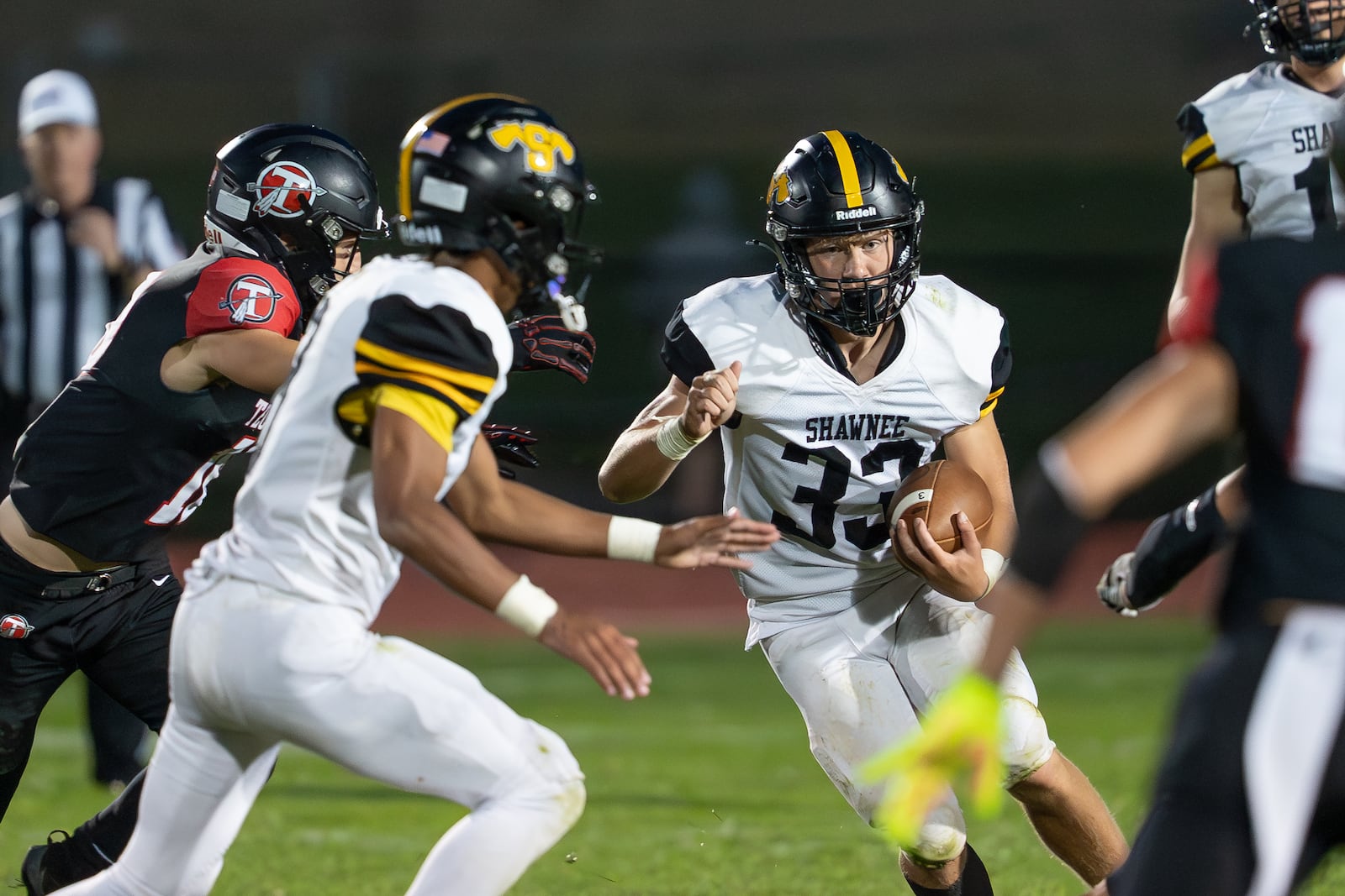 Shawnee High School's Zain DeWeese runs the ball during their game against Tecumseh on Friday, Sept. 5 at Spitzer Stadium in New Carlisle. The Arrows won 14-12. RODNEY GETZ/CONTRIBUTED PHOTO