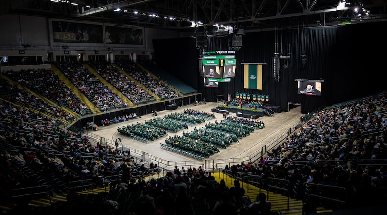 Wright State University held graduation Friday, Dec. 15 and Saturday, Dec. 16, 2023 at the Wright State Nutter Center. Courtesy Erin Pence, Wright State University.