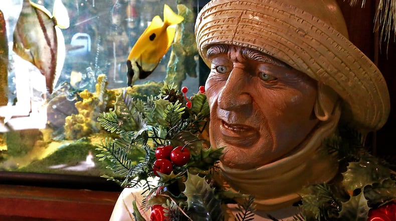 The unique seaside decore in The Dock restaurant. Bill Lackey/Staff