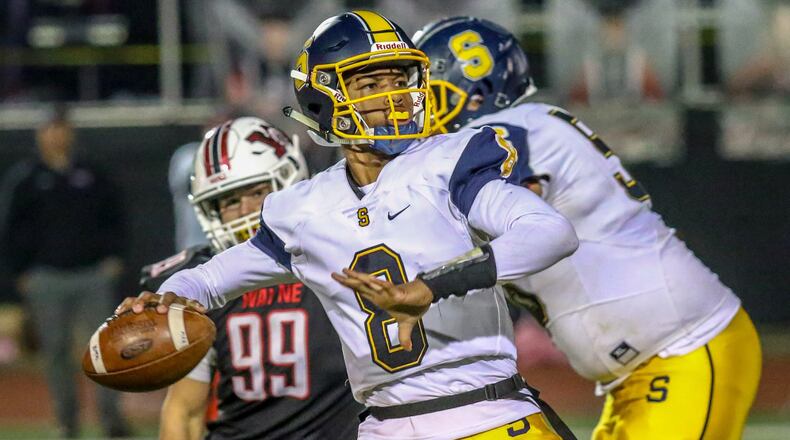 Springfield High School’s Te’Sean Smoot throws a pass during their game against Wayne last season at Heidkamp Stadium. The Wildcats won 38-13. CONTRIBUTED PHOTO BY MICHAEL COOPER