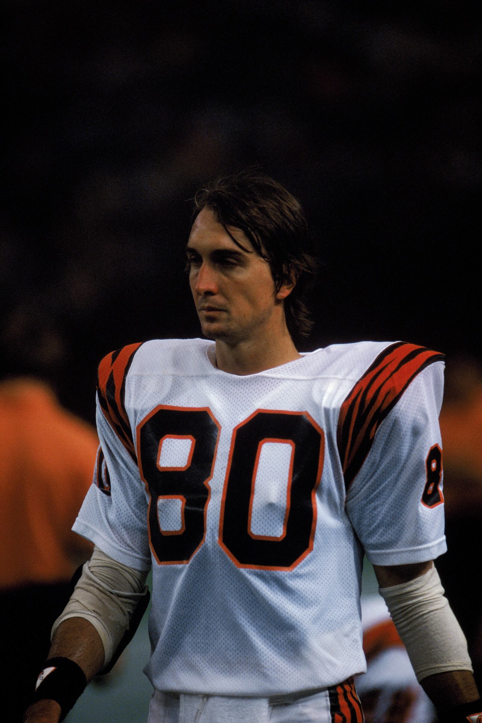 Cris Collinsworth caught two touchdown passes from Boomer Esiason in a 27-point second quarter as the Bengals rallied past Green Bay 34-28 on Oct. 5, 1986. GETTY FILE PHOTO