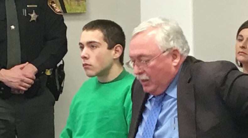 Ely Serna was in Champaign County Juvenile Court Friday, Feb. 3, 2017, for a status hearing two weeks after he allegedly shot 16-year-old Logan Cole twice in a bathroom at West Liberty-Salem High School on Jan. 20. PARKER PERRY / STAFF