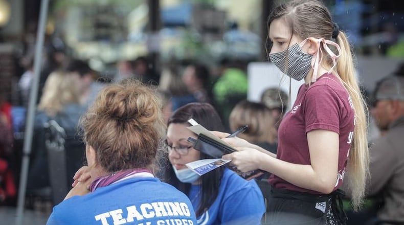 Dayton area restaurants on Thursday, May 21, 2020, can open their inside dining to the public following months of closure due to the coronavirus pandemic. JIM NOELKER/STAFF PHOTO