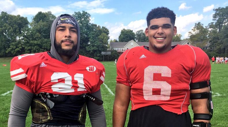 Wittenberg’s Terrance and Tavian Crowe pose for a photo on Wednesday, Oct. 3, 2018, in Springfield. David Jablonski/Staff