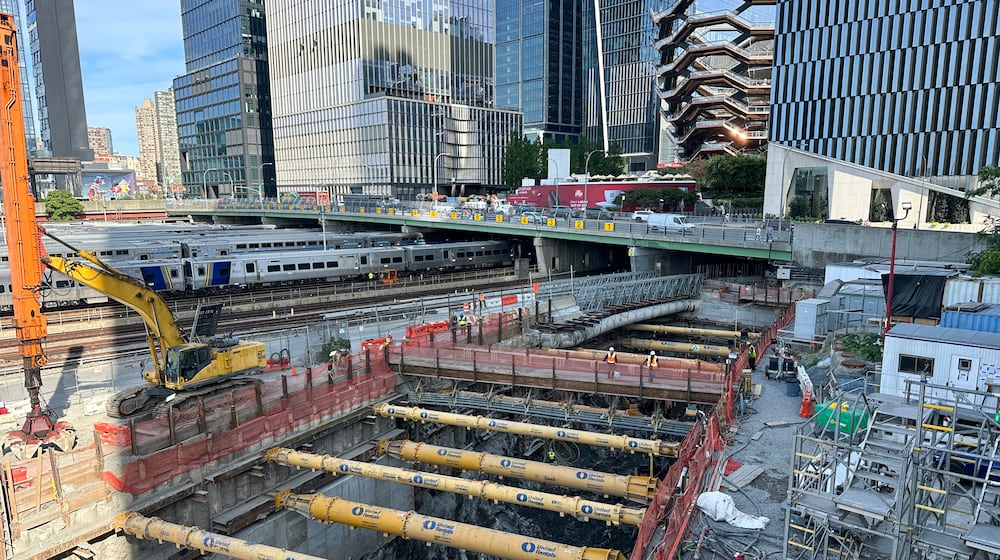 FILE - A tunnel is under construction in Manhattan that will connect New York and New Jersey Oct. 2, 2025, in New York. (AP Photo/Ted Shaffrey, File)