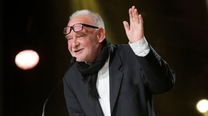 FILE - Jury president Bela Tarr attends the closing ceremony of the the 16th Marrakech International Film Festival in Marrakech, Morocco, Saturday, Dec. 10, 2016. (AP Photo/Abdeljalil Bounhar, File)