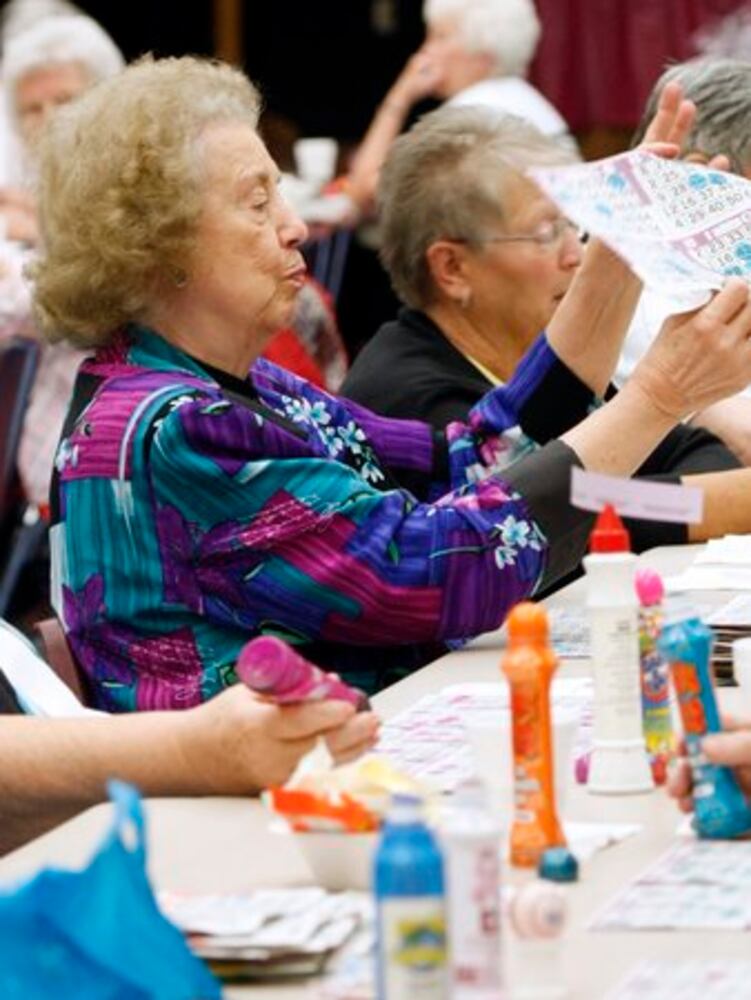 Seniors playing bingo