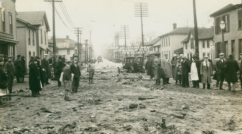 Main Street after flooding in 1929.