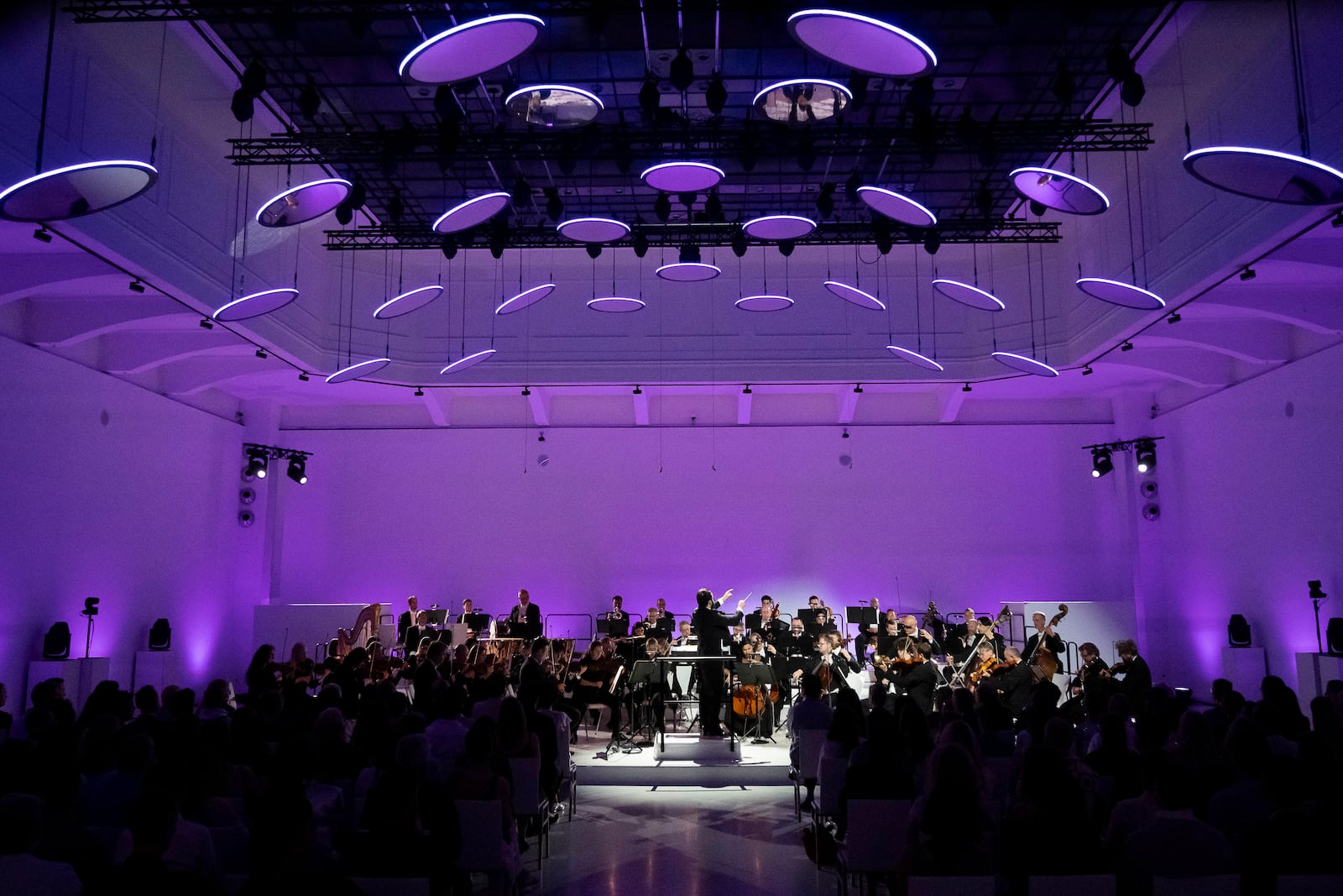 Members of the Vienna Symphony Orchestra perform "The Blue Danube" waltz as it is transmitted into deep space towards Voyager 1. in Vienna, Austria, on Saturday, May 31, 2025. (AP Photo/Denes Erdos)