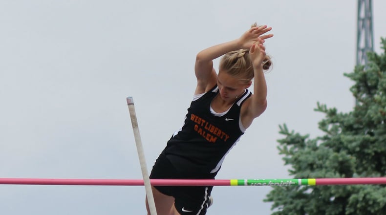West Liberty-Salem sophomore vaulter Lydia Moell. GREG BILLING / CONTRIBUTED
