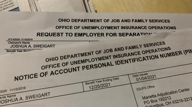 Dayton Daily News Reporter Josh Sweigart is one of many Ohioans whose identity was used to fraudulently file for unemployment.