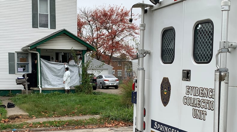 Springfield police were investigating at a home in the first block of North Douglas Avenue on Wednesday, Oct. 27, 2021. BILL LACKEY/STAFF