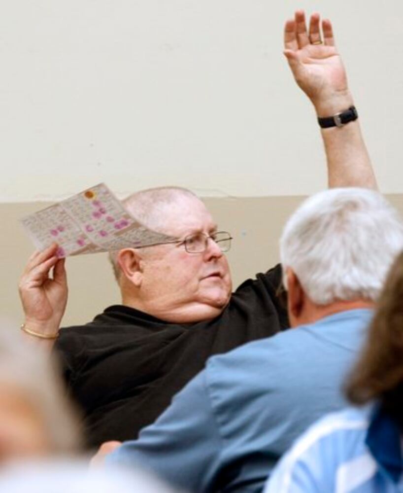 Seniors playing bingo