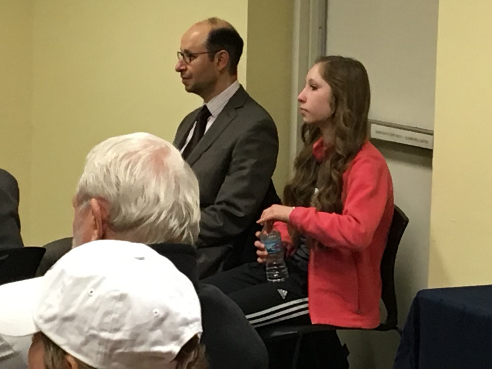 Dr. Saeed Al-bezreh and daughter Salma answered questions about Islam and spoke about life as Muslims in today's world, at a event Friday in Centerville, March 3, 2017. (James Buechele/Staff)