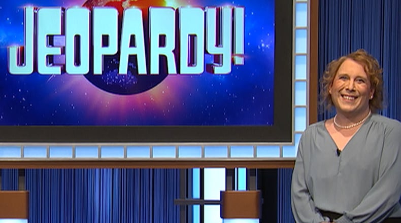Amy Schnieder, an Oakland, California engineering manager with roots in Dayton, is the reigning nine-time “Jeopardy” champion. Her current winnings total $342,200.